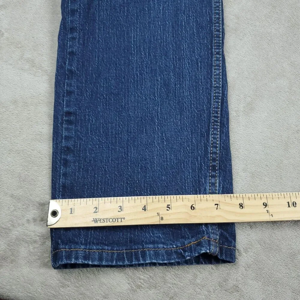Levis 505 Jeans Mens 34x32 Blue Medium Wash Straight Stretch Zip Fly Denim